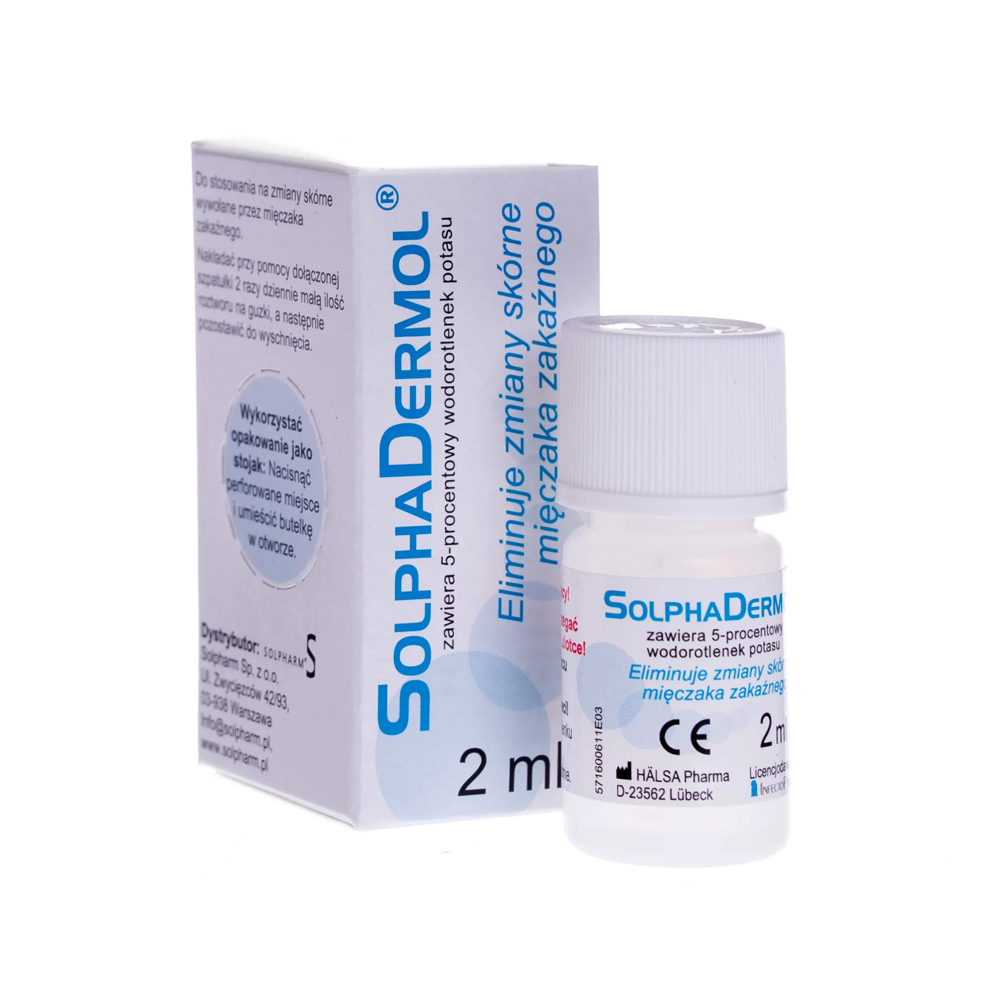 SolphaDermol, eliminuje zmiany skórne mięczaka zakaźnego, 2 ml 