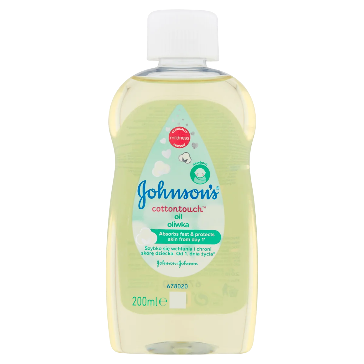 Johnson's Cotton Touch Oliwka do ciała dla dzieci od 1. dnia życia, 200 ml