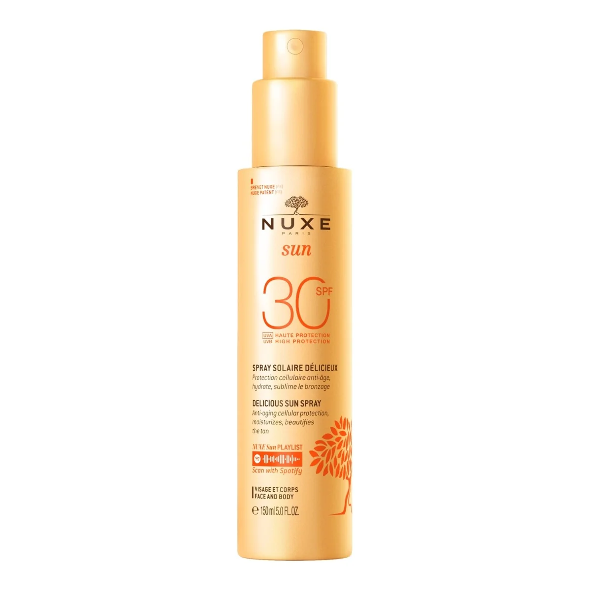 Nuxe Sun mleczko w sprayu do opalania twarzy i ciała SPF 30, 150 ml