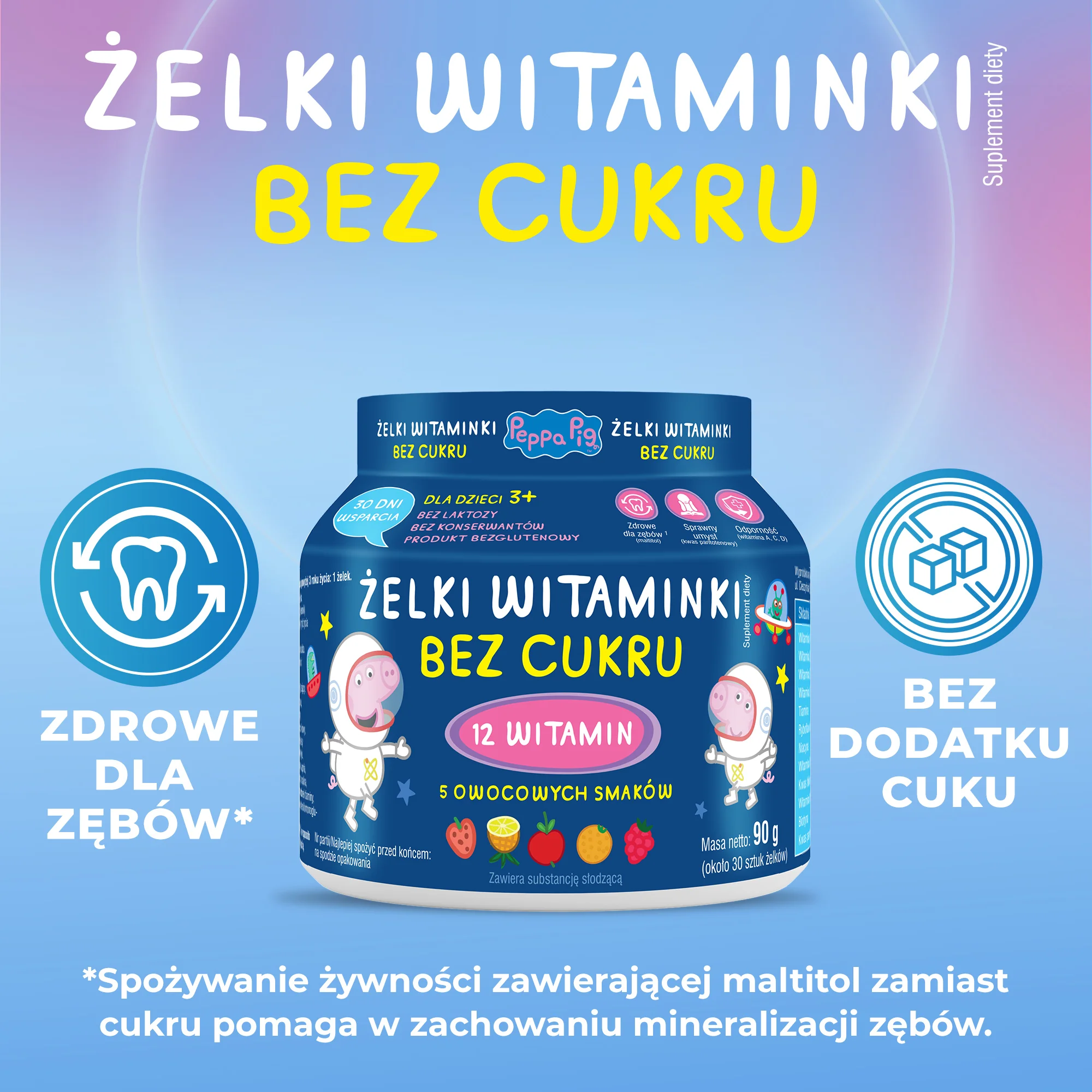 Domowa Apteczka Peppa Pig Żelki Witaminki Bez Cukru, 30 sztuk
