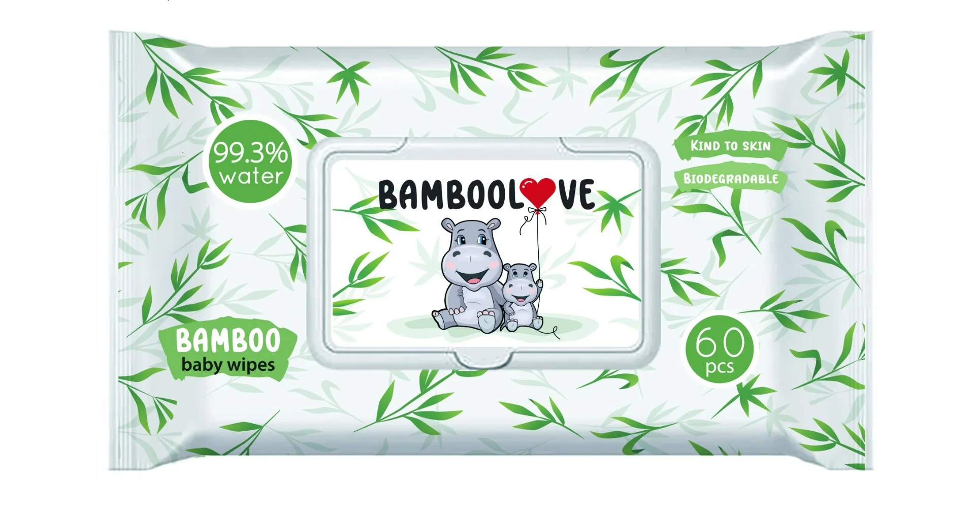 Bamboolove bambusowe chusteczki nawilżane, 60 szt.