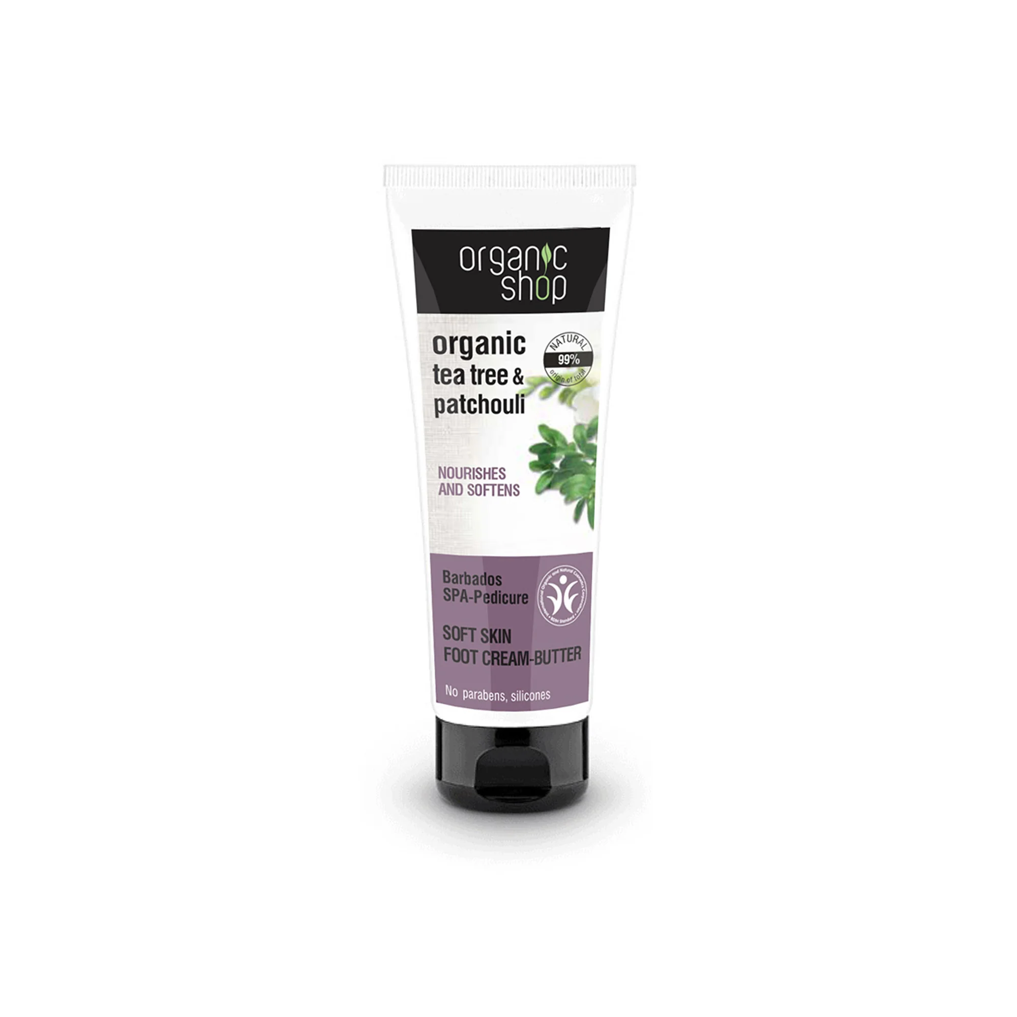 Organic Shop Organic Tea Tree & Patchouli krem do stóp SPA zmiekczający skórę, 75 ml