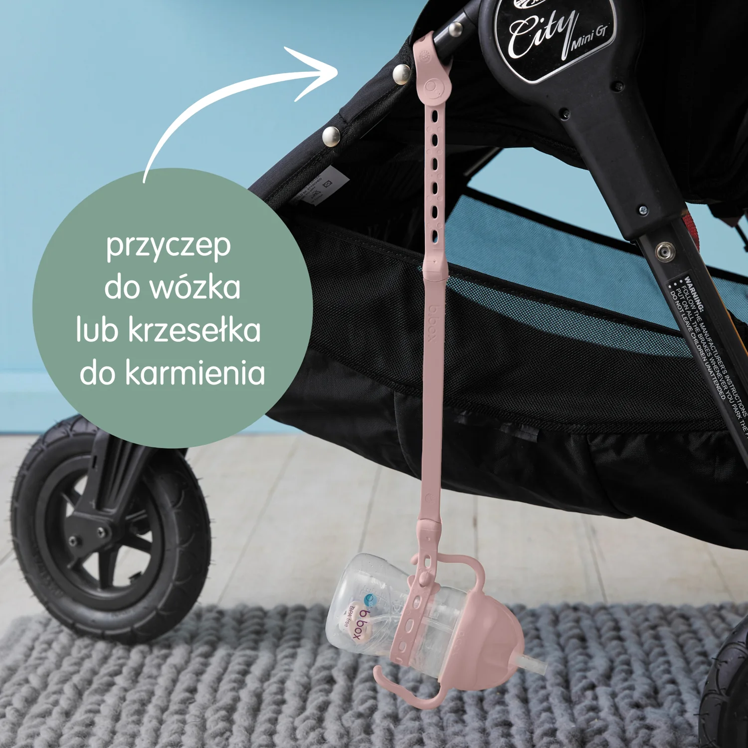 B.box smycz do bidonu różowa, 1 szt.