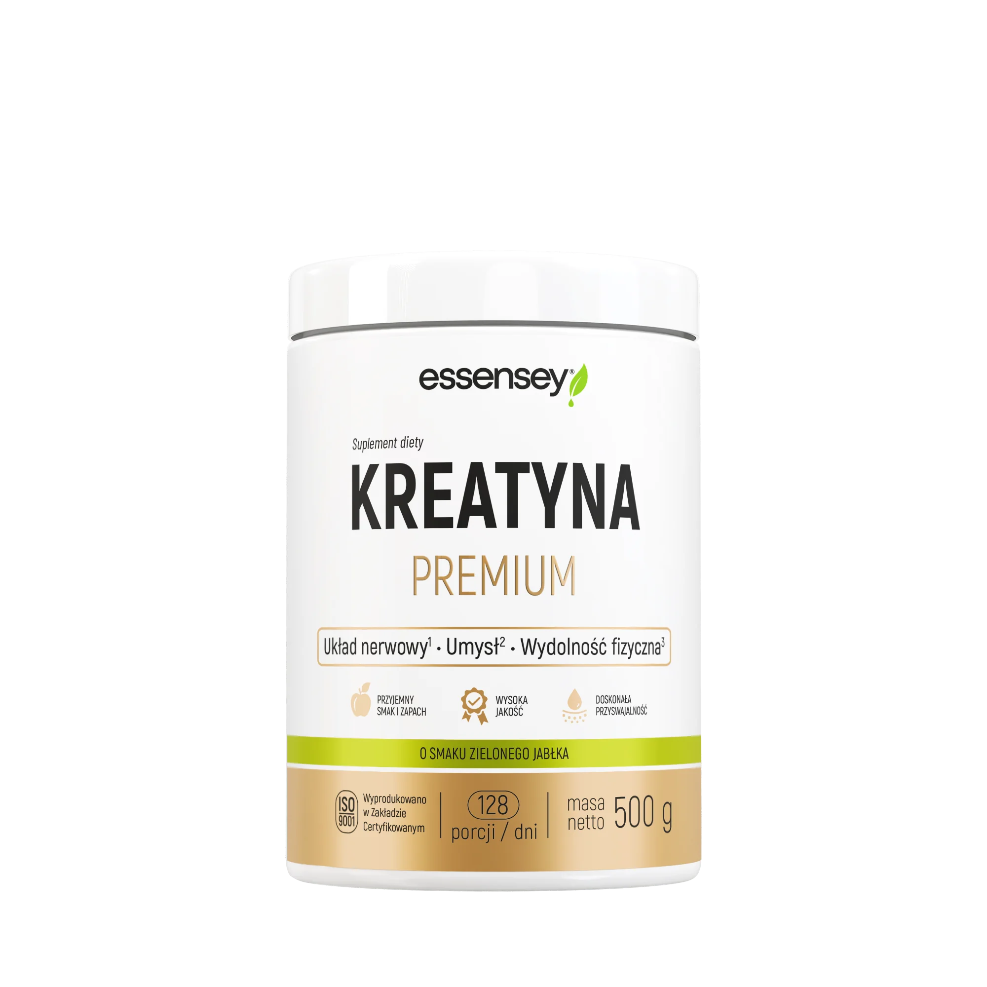 Essensey Kreatyna Premium o smaku zielonego jabłka, proszek, 500 g