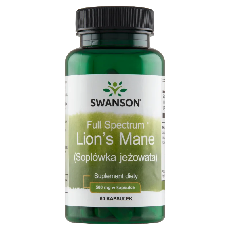 Swanson Full Spectrum Lion's Mane soplówka jeżowata 500 mg, 60 kapsułek