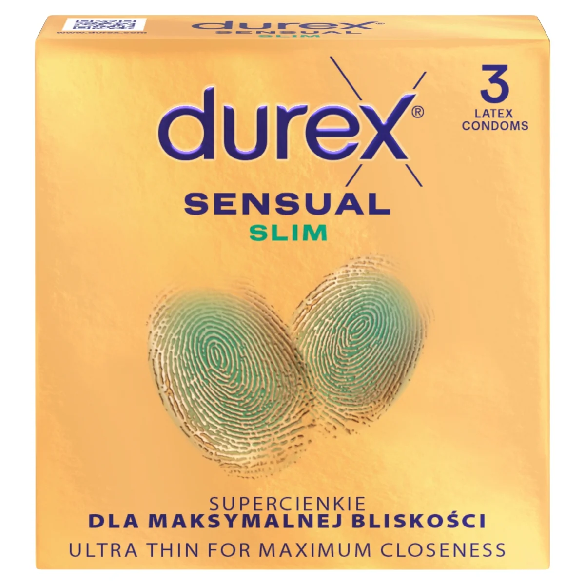 Durex Sensual Slim prezerwatywy super cienkie, 3 szt.