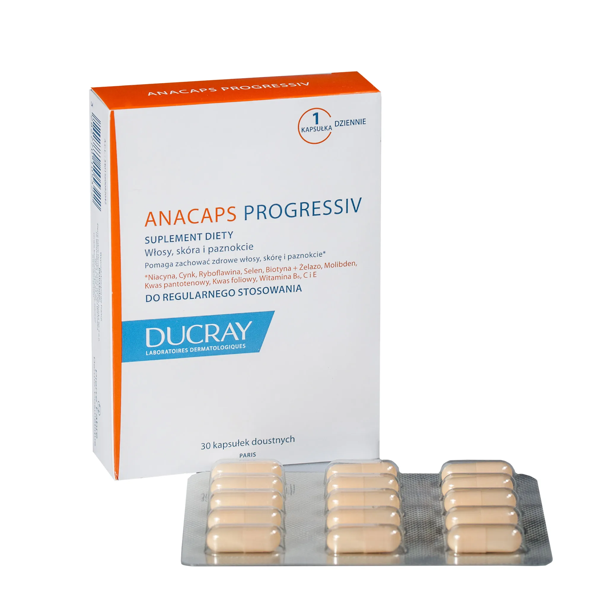 Ducray Anacaps Progressiv, suplement diety,3 x 30 kapsułek 