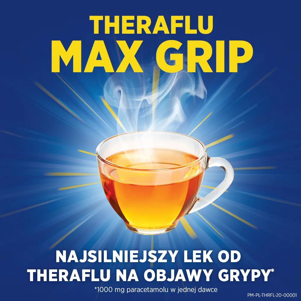 Theraflu Max Grip, 1000 mg + 70 mg + 10 mg, 10 saszetek 