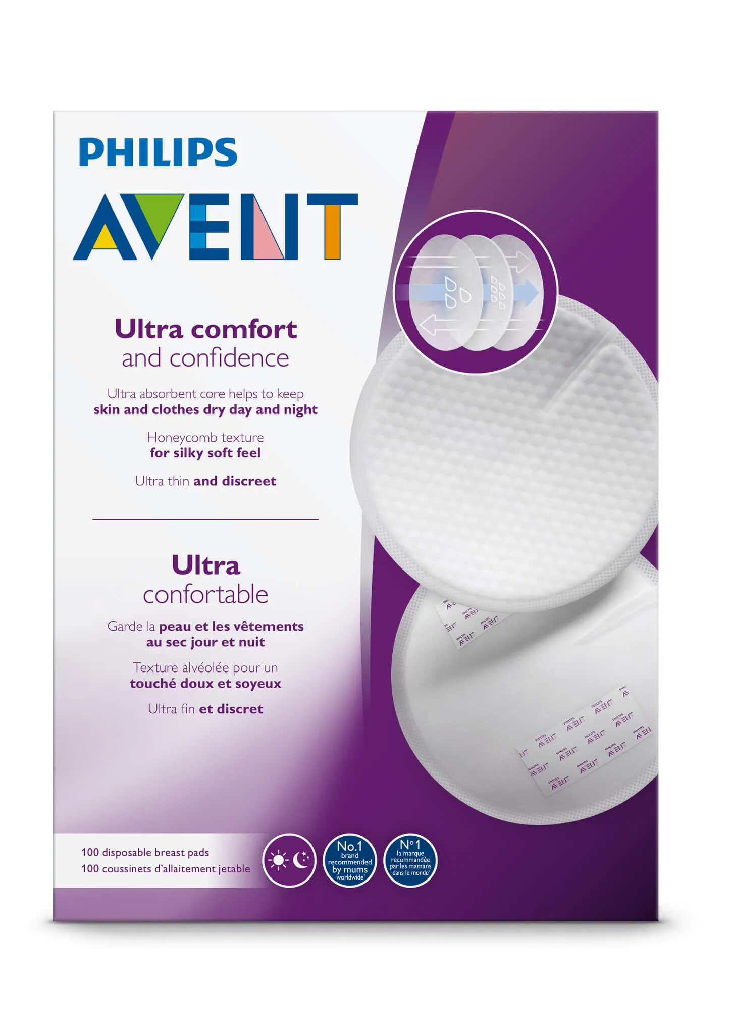 Philips Avent, jednorazowe wkładki laktacyjne SCF254/13, 100 szttuk