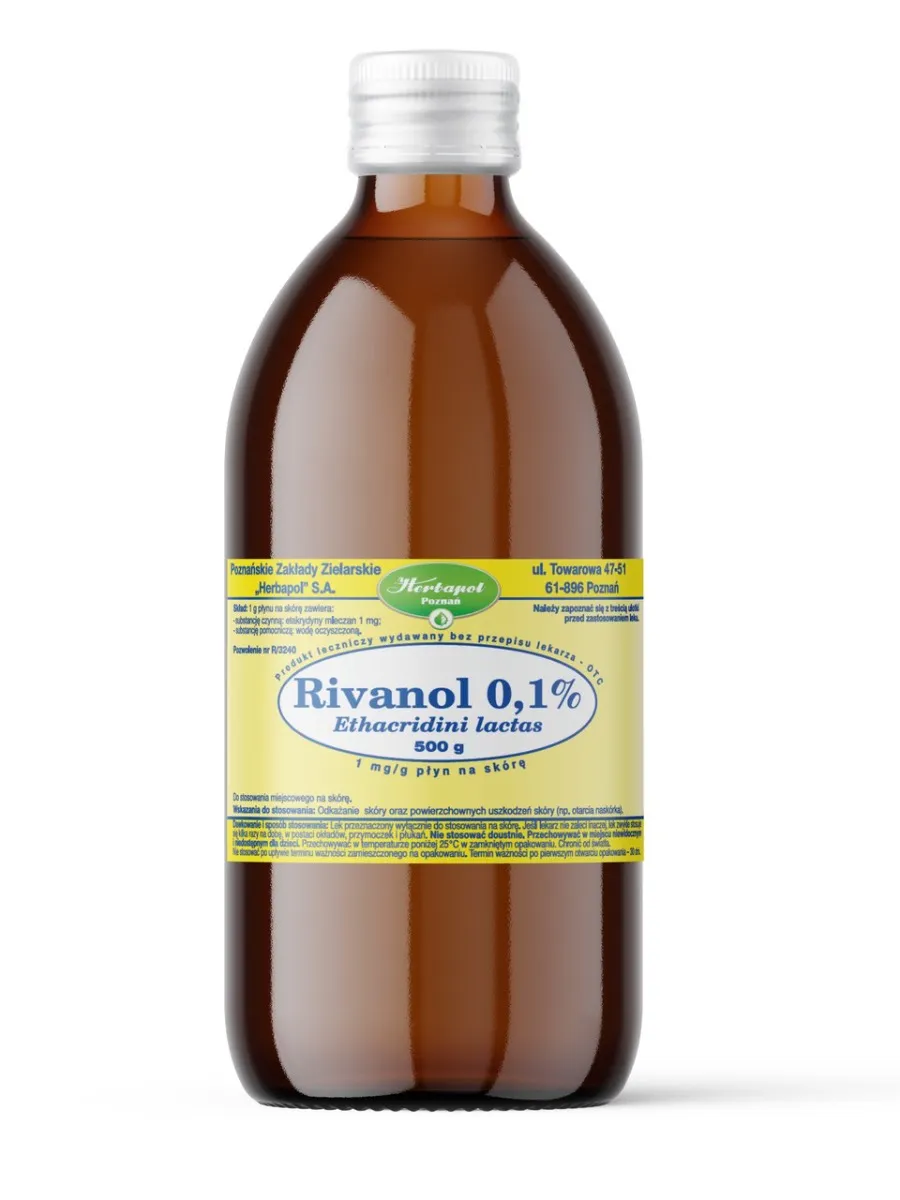 Rivanol 0,1%, płyn do stosowania na skórę, 500 g