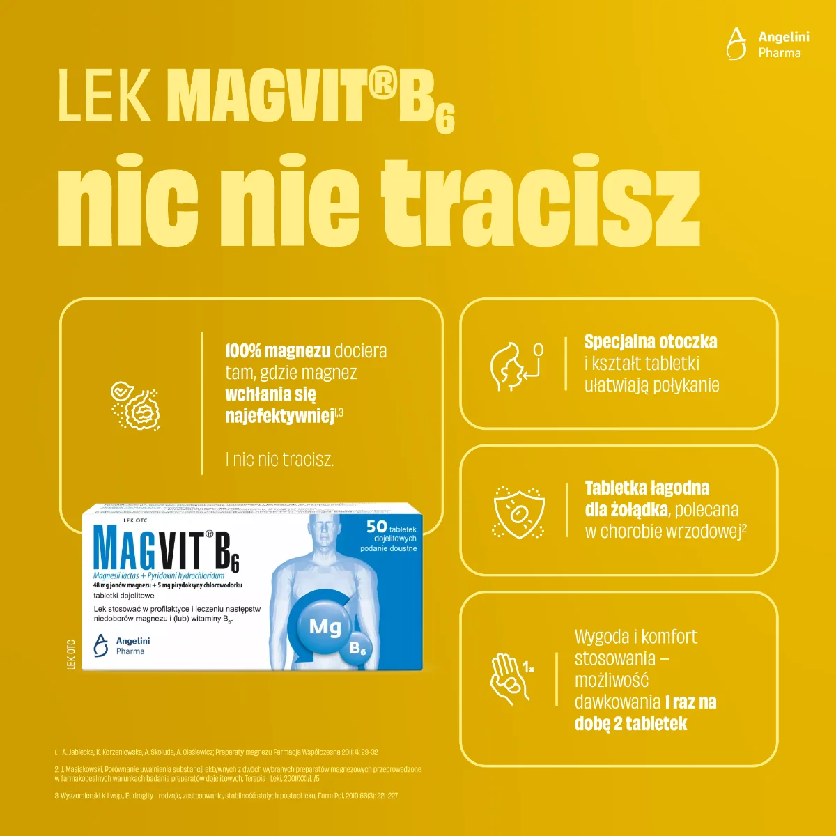 Magvit B6 48 mg + 5 mg, 50 tabletek