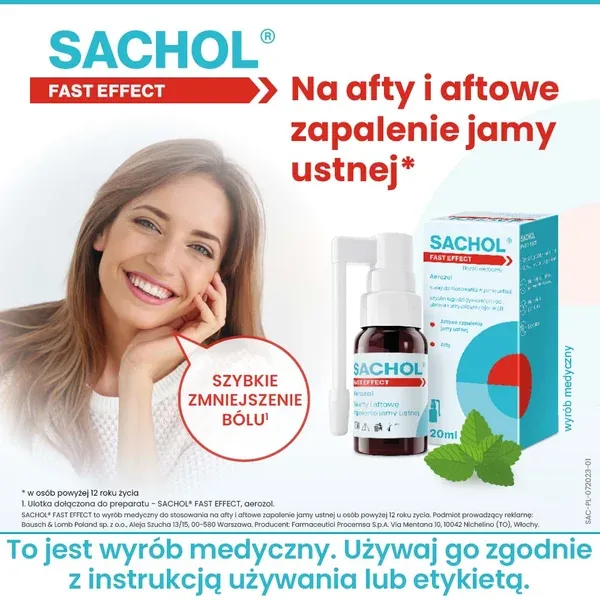Sachol Fast Effect aerozol, 20 ml