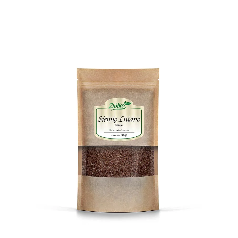 Ziółko siemię lniane brązowe, ziarno, 500 g