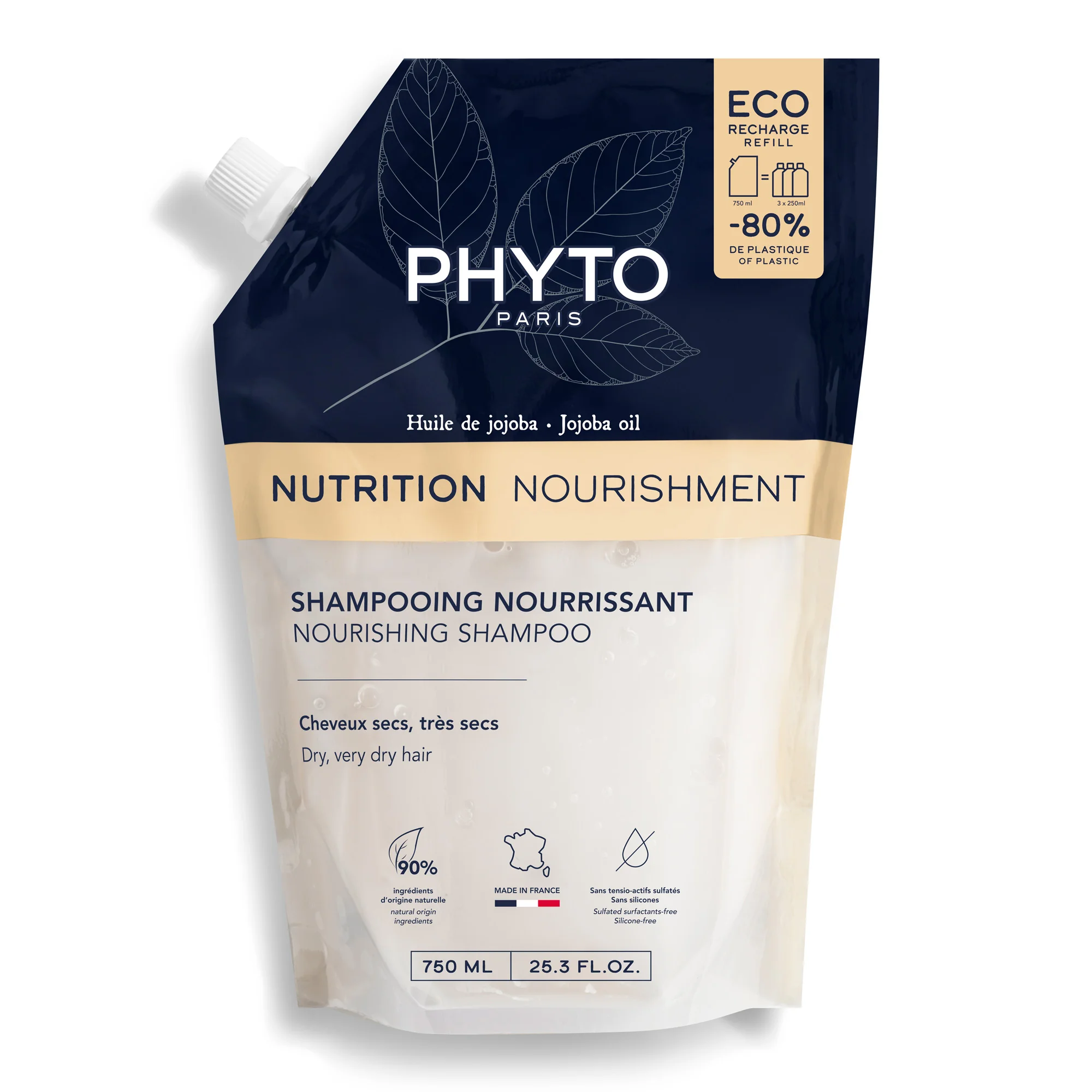 Phyto Nutrition odżywczy szampon do włosów suchych i bardzo suchych refill, 750 ml