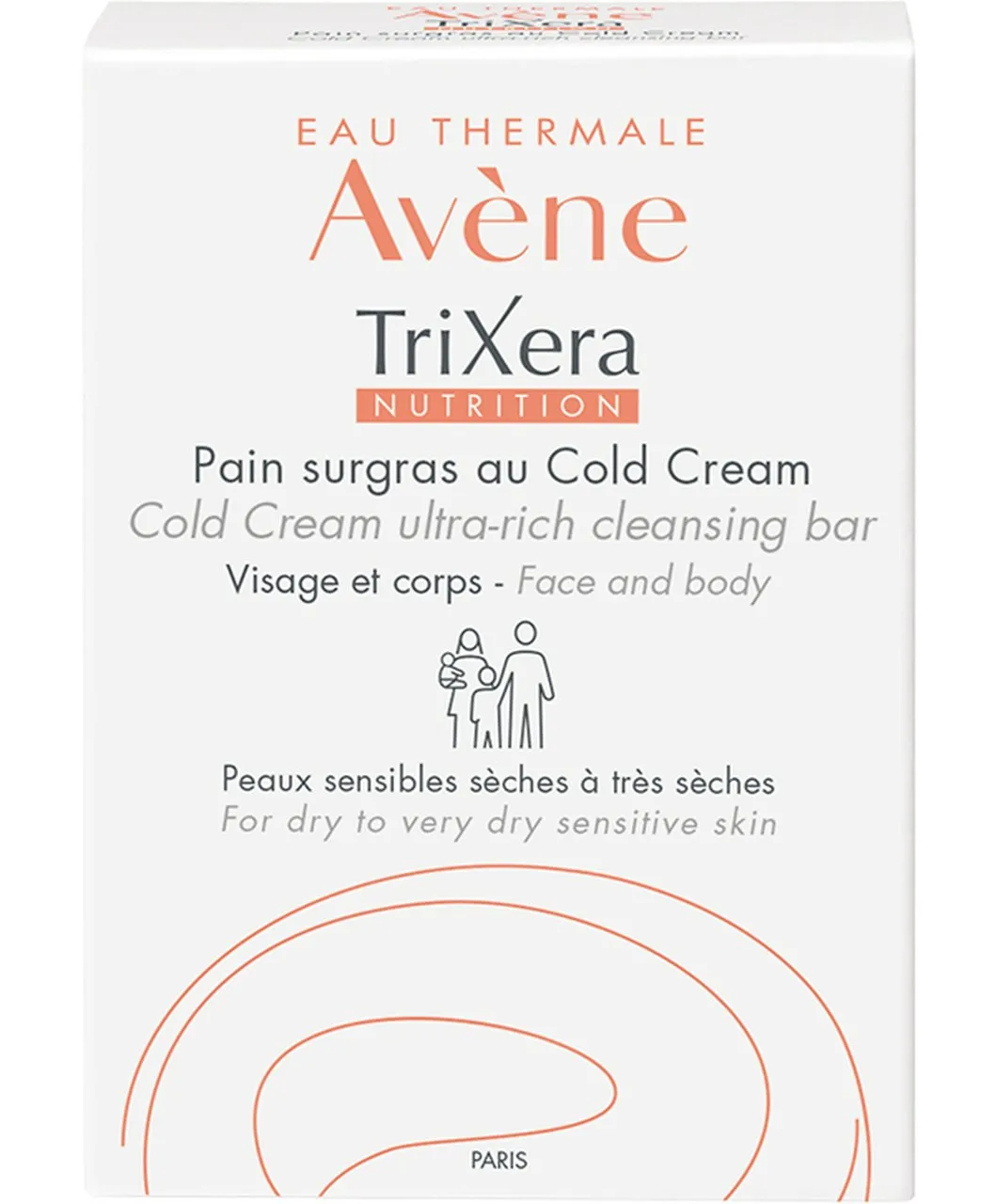 Avene TriXera Nutrition, kostka do mycia twarzy i ciała, 100 g