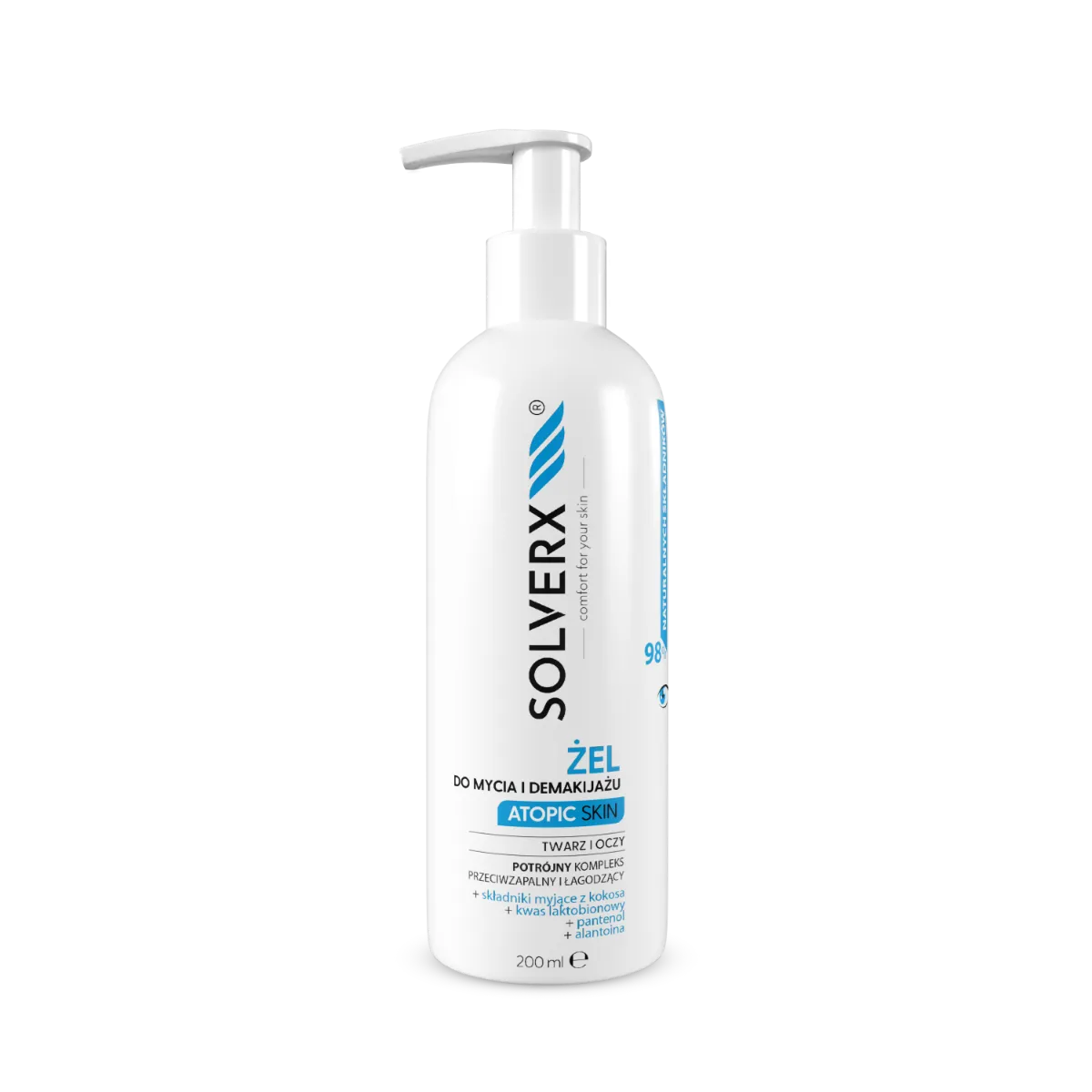 Solverx Atopic Skin żel do mycia i demakijażu twarzy, 200 ml