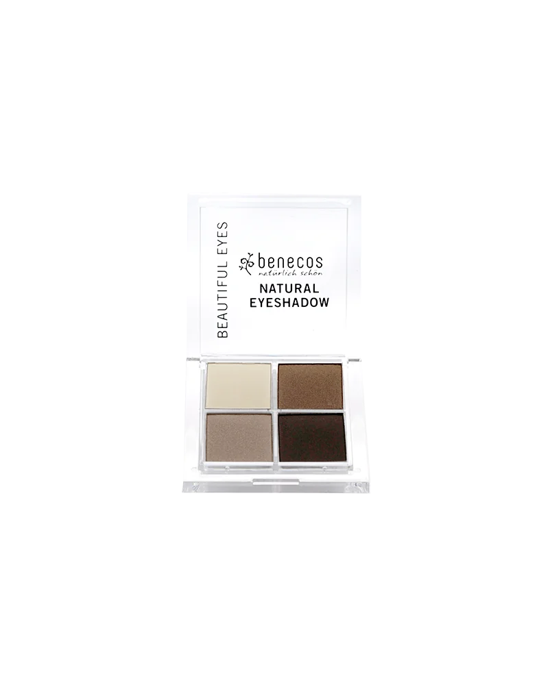 Benecos Quattro paletka 4 naturalnych cieni do powiek Coffe & Cream, 3,2 g