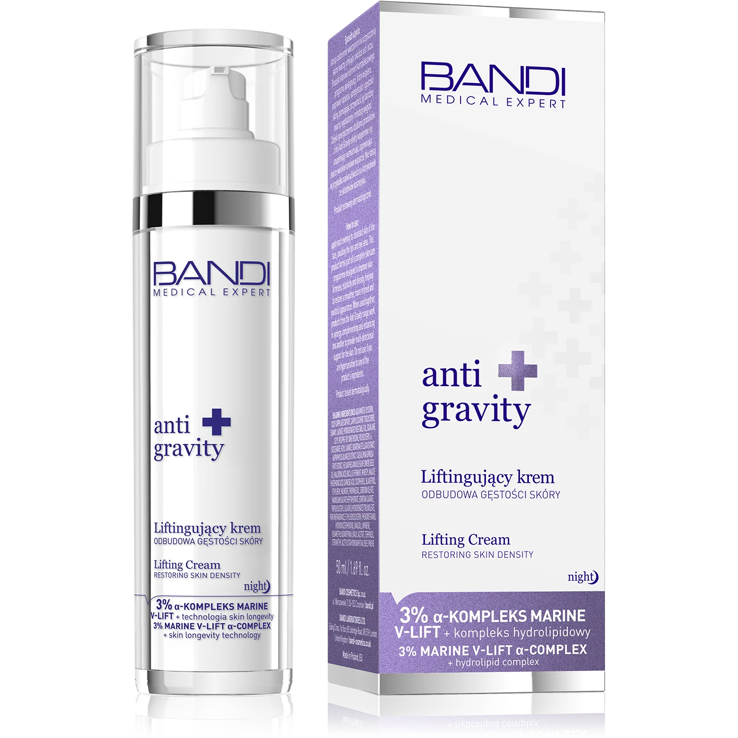 BANDI Anti Gravity liftingujący krem odbudowa gęstości skóry, 50 ml
