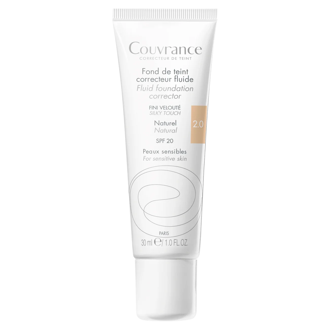 Avene Couvrance, fluid korygujący, 02 naturalny, SPF 20, 30 ml