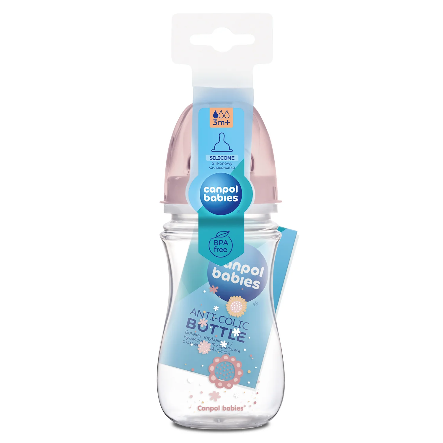 Canpol Babies butelka szerokootworowa antykolkowa, 3-6 miesiąca, 240 ml