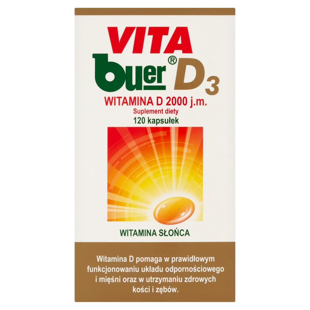 Vita Buer D3 witamina D 2000 j.m. suplement diety, 120 kapsułek