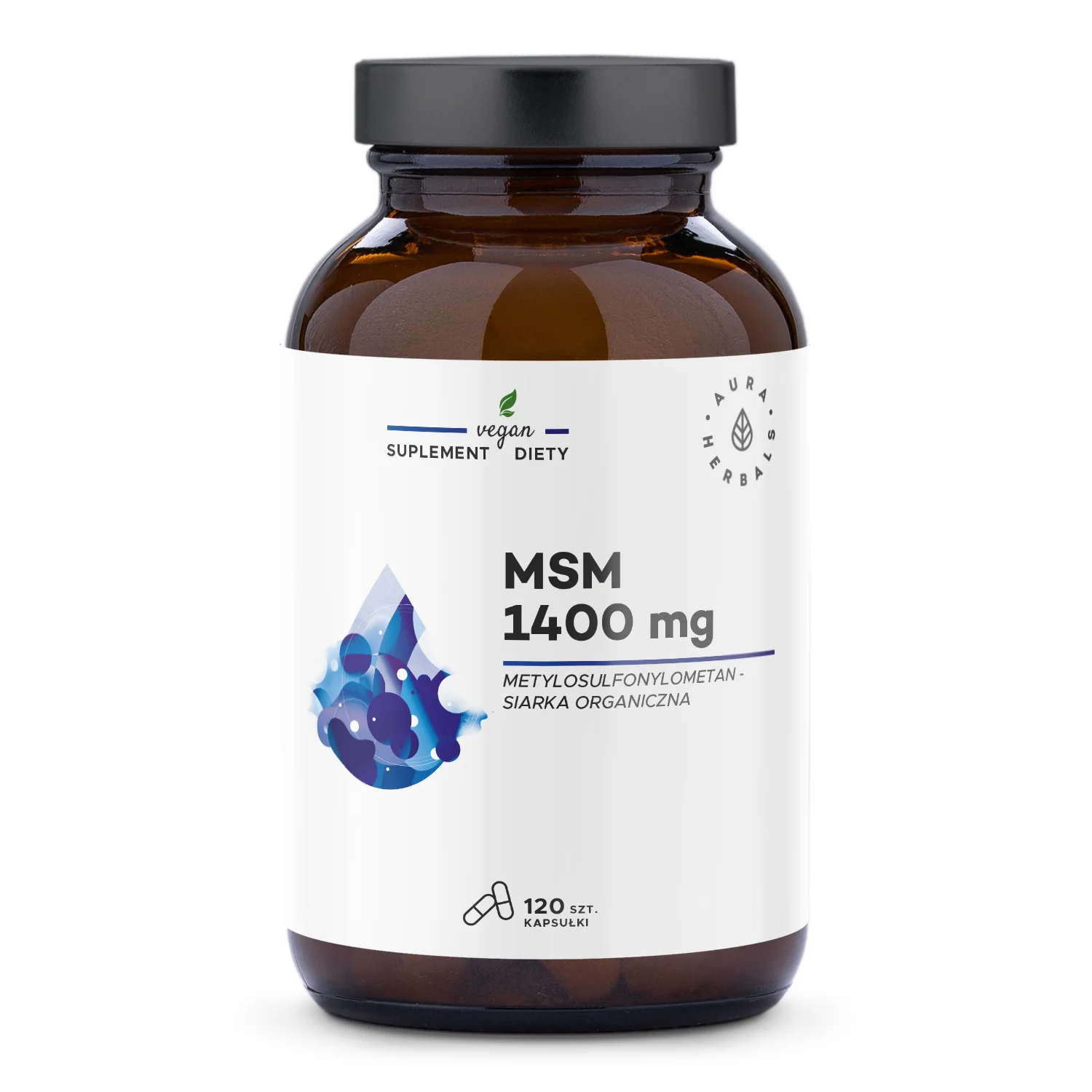 Aura Herbals MSM 1400 mg siarka organiczna, 120 kapsułek