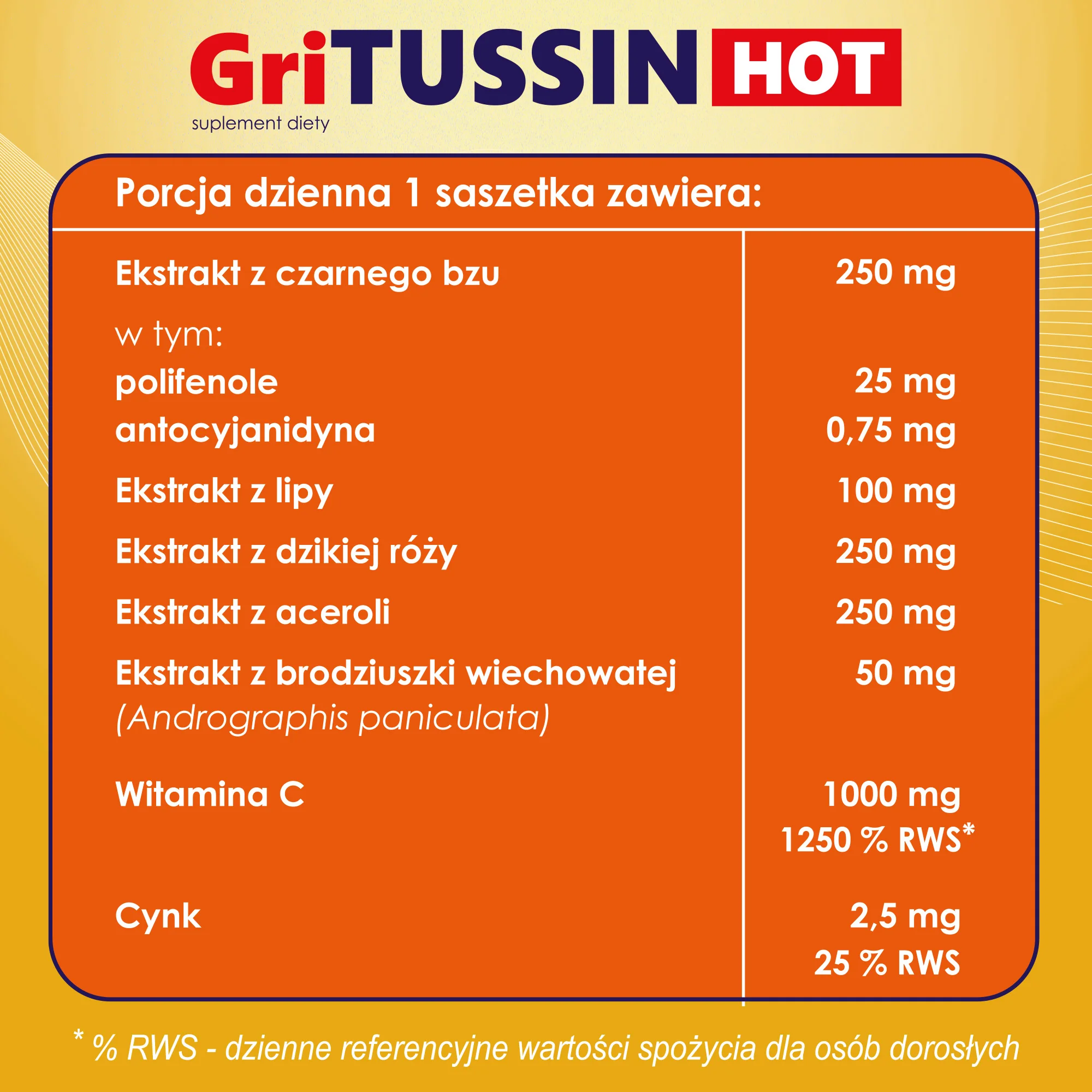 Domowa Apteczka GriTussin Hot 8 saszetek