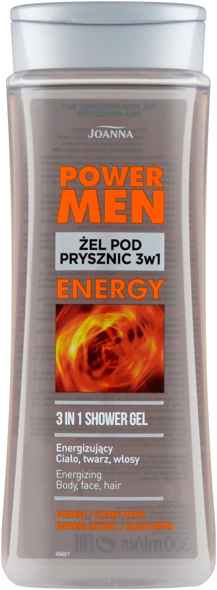 Joanna PowerMen żel pod prysznic czarny pieprz i guarana, 300ml