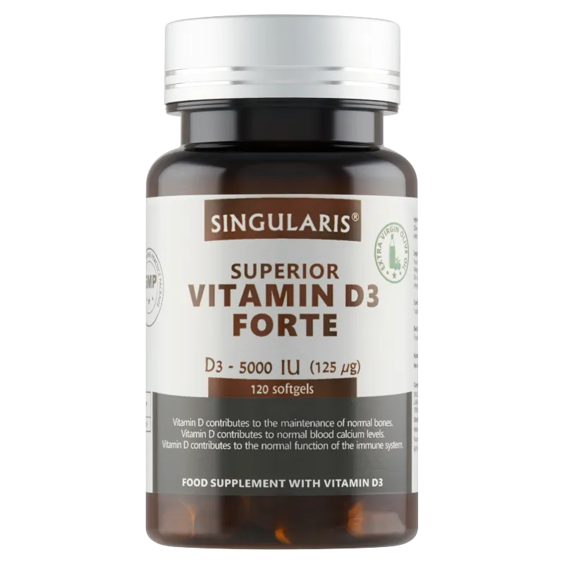 Singularis Superior Witamina D3 Forte 5000 j.m., suplement diety, 120 kapsułek