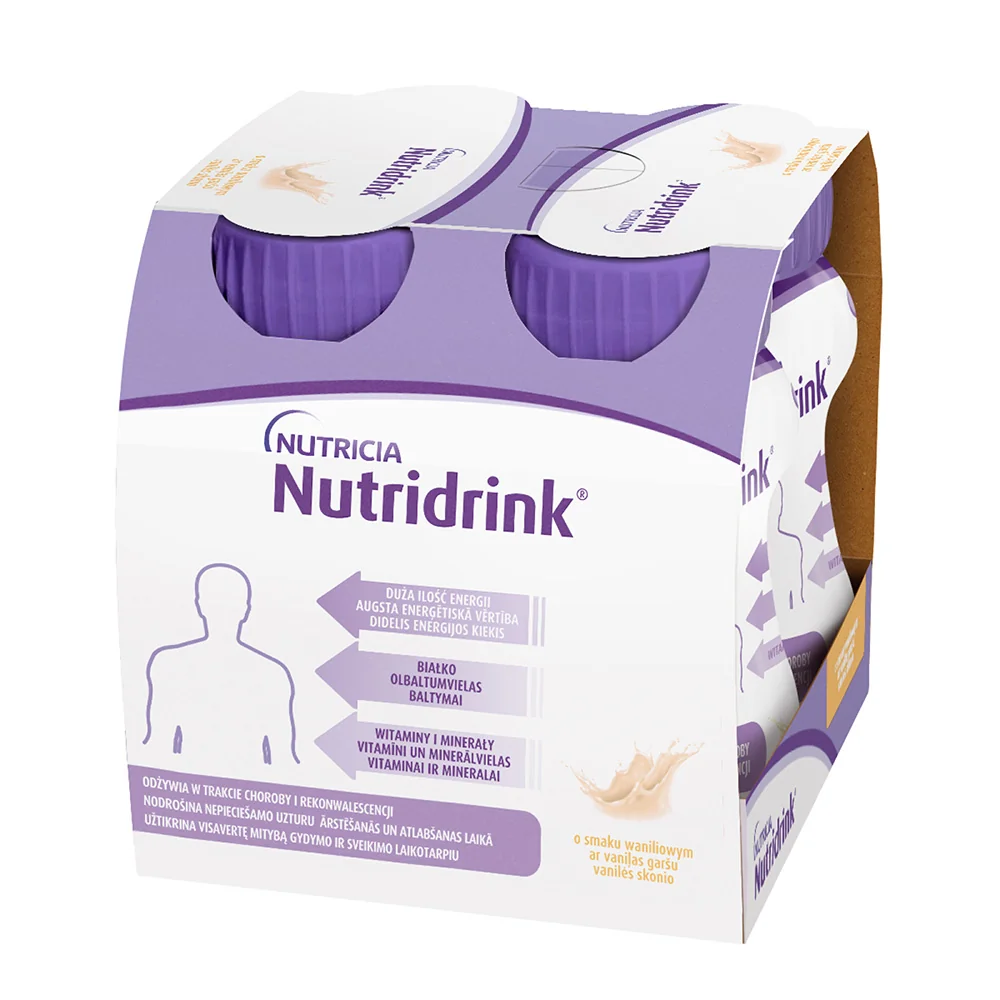 Nutridrink płyn o smaku waniliowym, 4 x 125 ml
