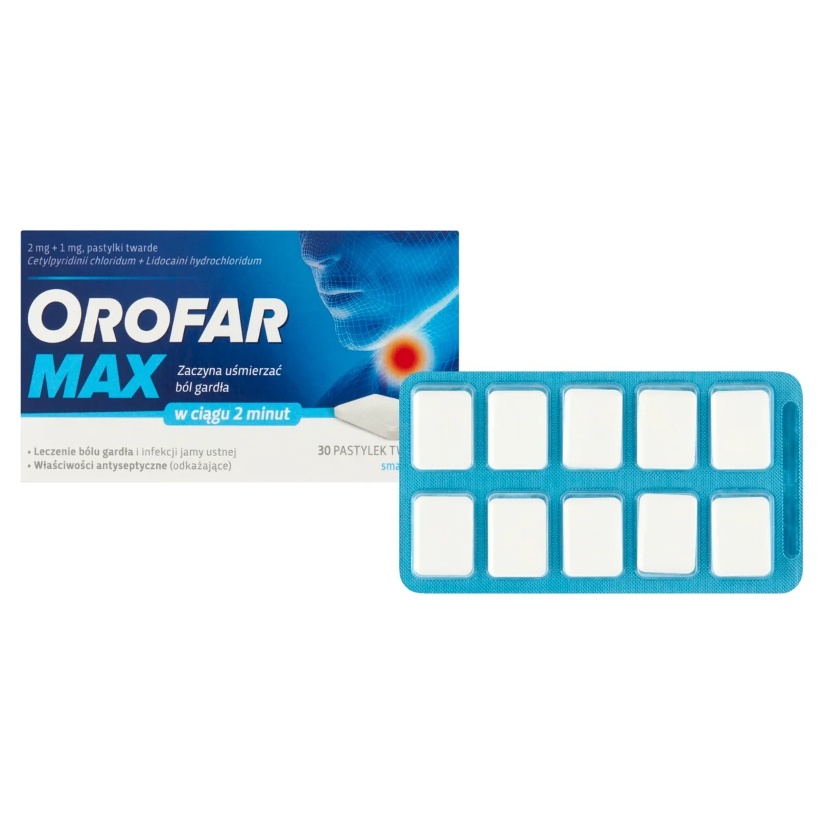 Orofar Max 2 mg + 1 mg 30 pastylek twardych