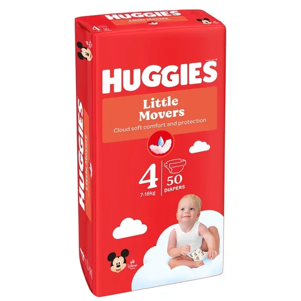 Huggies Little Movers pieluszki rozmiar 4 (7-18 kg), 50 szt.