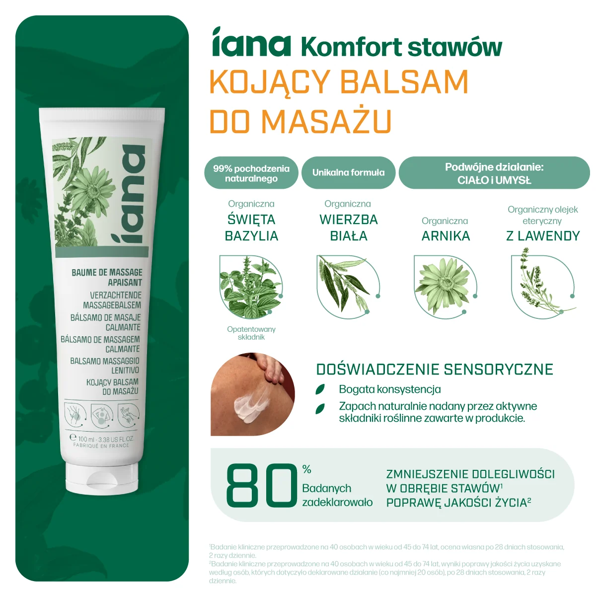 Iana Stawy kojący balsam do masażu, 100 ml