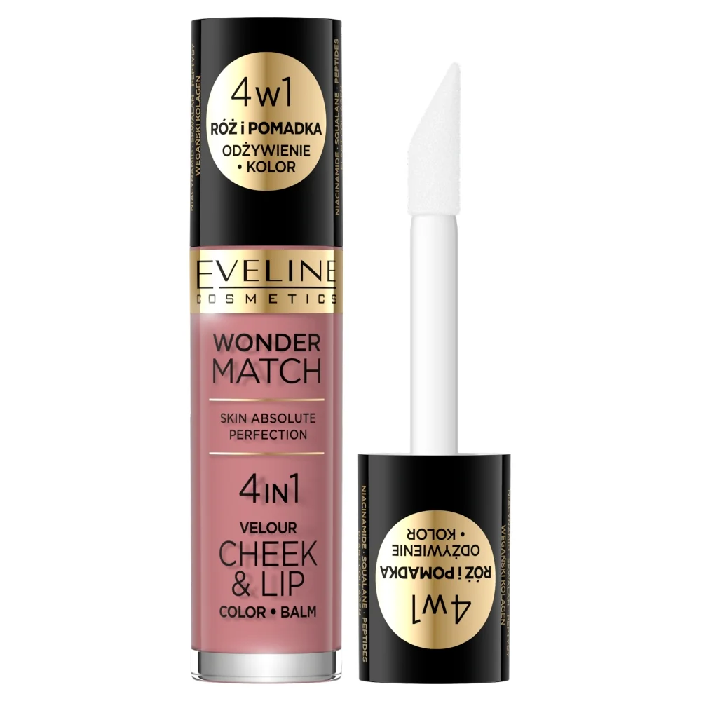 Eveline Cosmetics Wonder Match Cheek & Lip róż i pomadka w płynie 4w1 nr 02, 4,5 ml