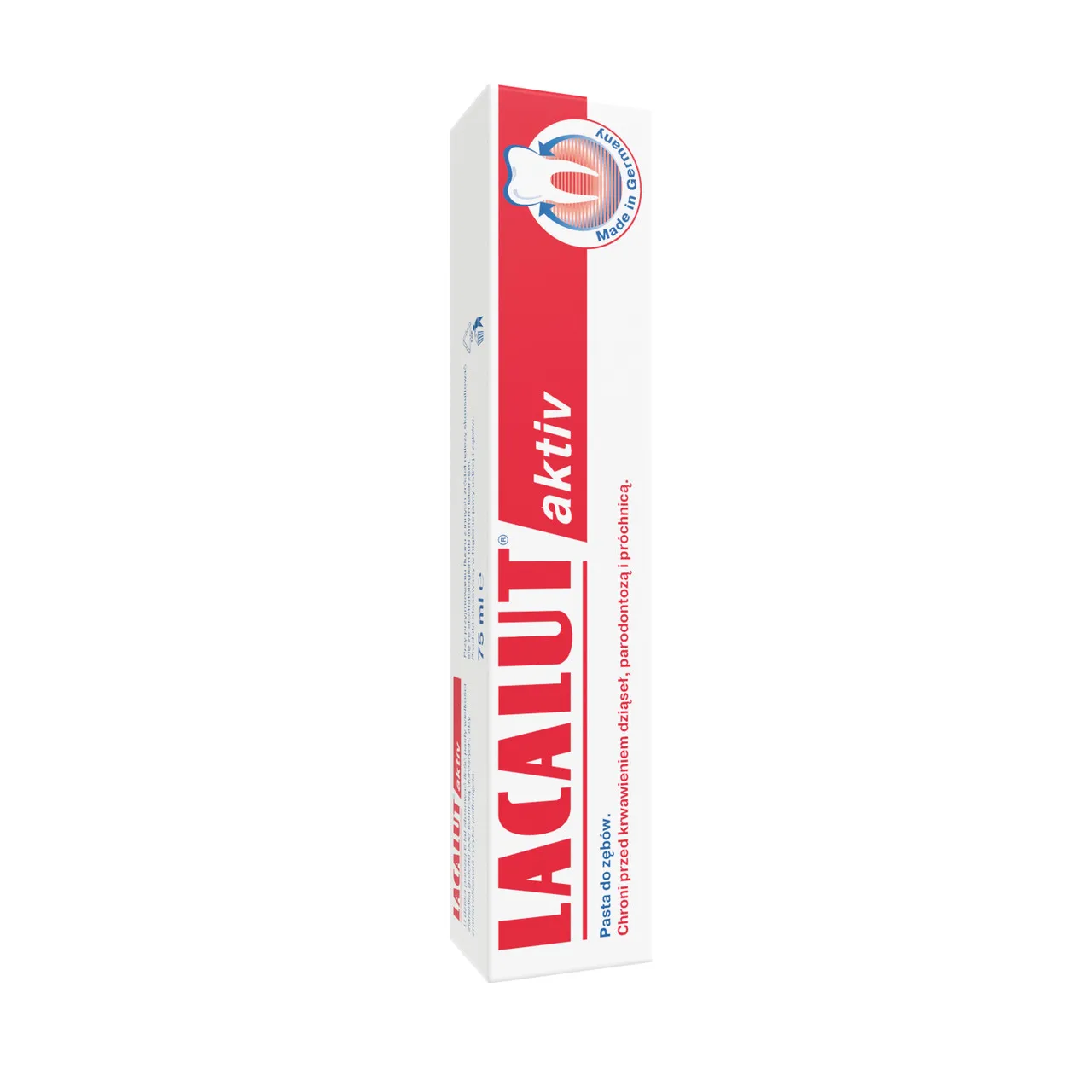 Lacalut Aktiv, pasta do zębów przeciw paradontozie i próchnicy, 75 ml