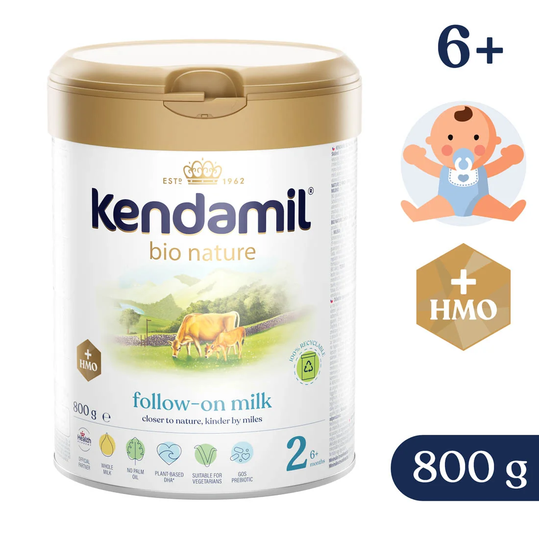 Kendamil BIO Nature 1 DHA+ Mleko początkowe dla niemowląt od urodzenia, 800 g