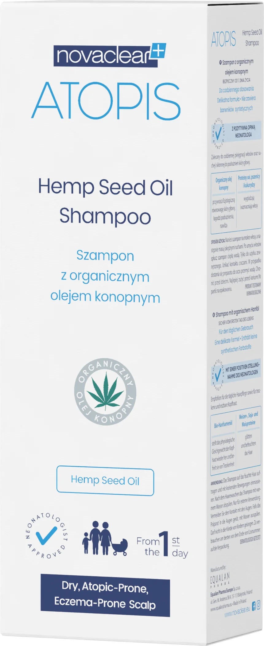 Equalan Novaclear Atopis Hemp Seed Oil Shampoo szampon z olejkiem konopnym, 250 ml