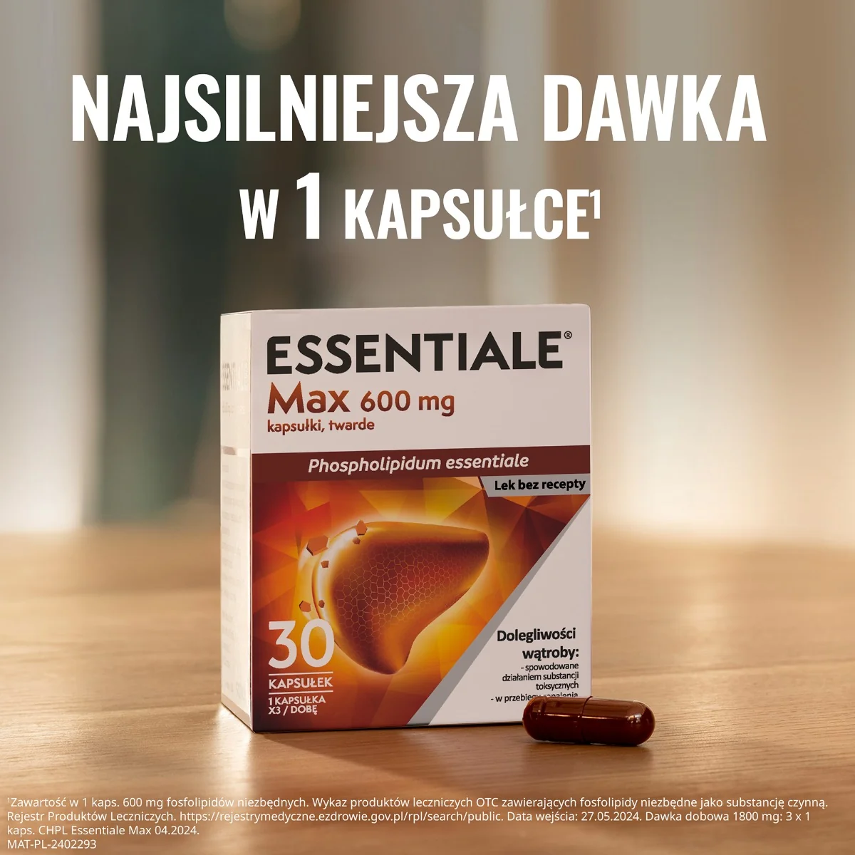 Essentiale Max 600 mg 30 kapsułek