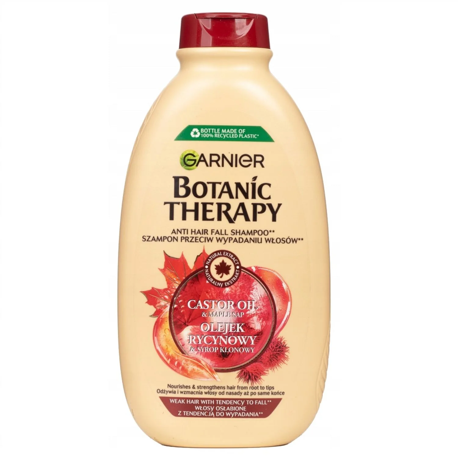 Garnier Botanic Therapy Olejek Rycynowy i Syrop Klonowy szampon przeciw wypadaniu włosów, 400 ml