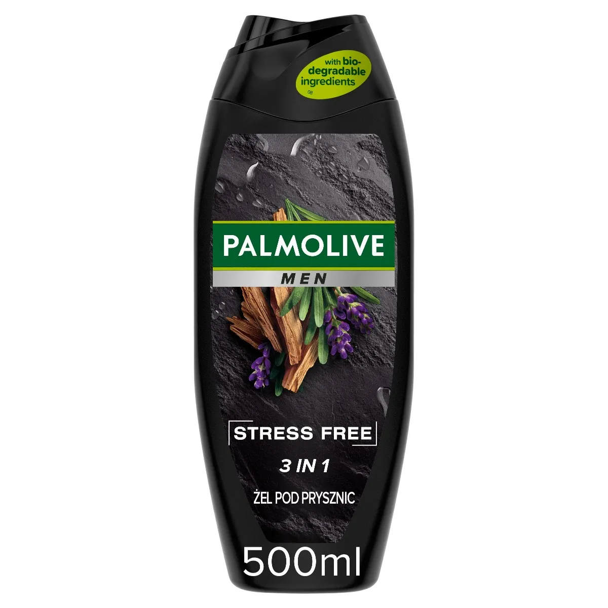 Palmolive Men Stress Free żel pod prysznic 3w1 dla mężczyzn, lawenda i drzewo sandałowe, 500 ml