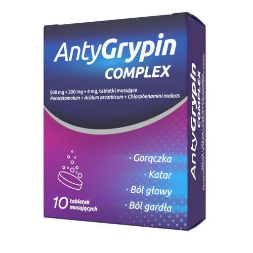 AntyGrypin Complex 0,5g+0,2g+4mg, 10 tabletek musujących