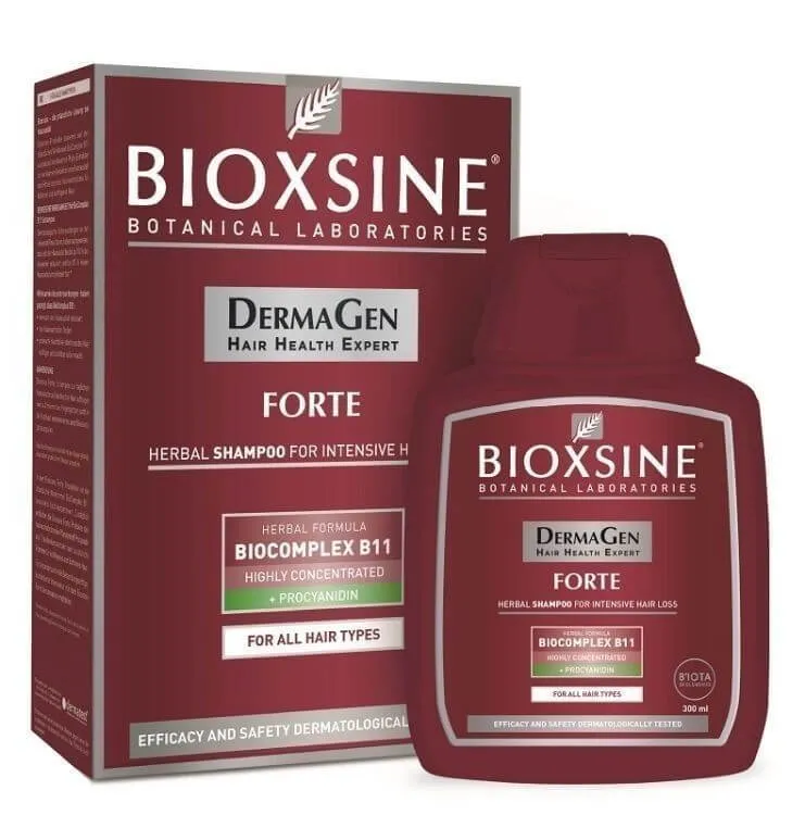 Bioxsine, Dermagen Forte, ziołowy szampon zapobiegający wypadaniu włosów, 2x300ml