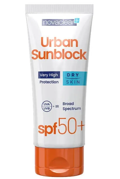Novaclear Urban Sunblock, krem ochronny do twarzy SPF 50+, skóra sucha, 40 ml