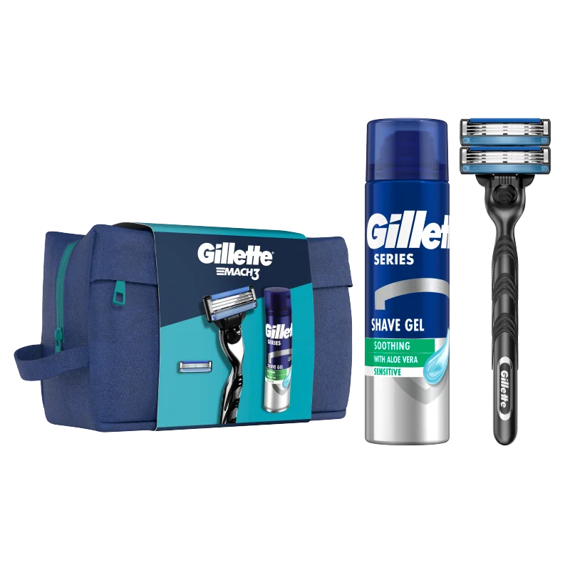 Gillette Zestaw podarunkowy: maszynka Mach3 + 1 ostrze + żel Series 200 ml + kosmetyczka