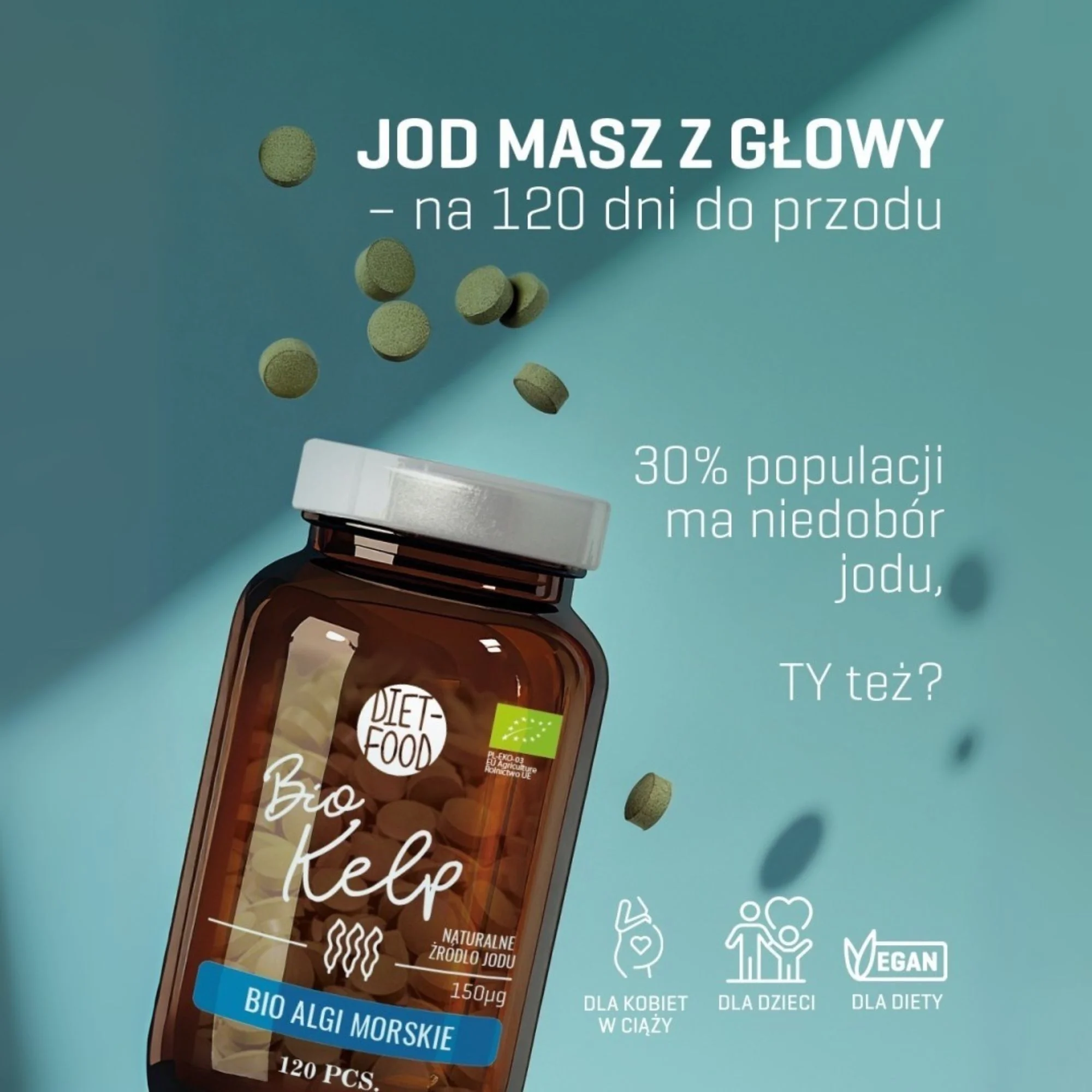 DIET-FOOD Kelp BIO Algi Morskie 120 tabletek