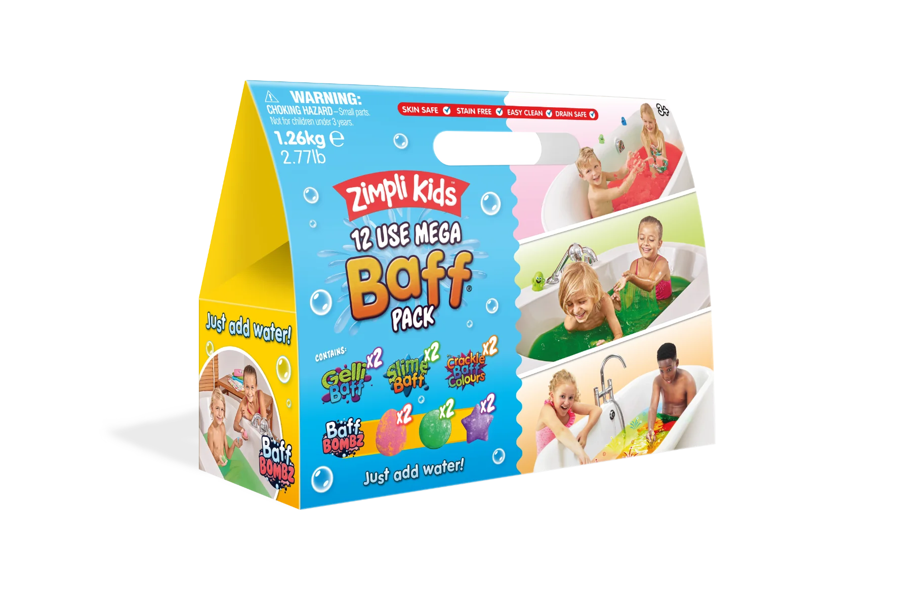 Zimpli Kids Mega Baff Pack zestaw kształtów i proszków do kąpieli, 16 sztuk