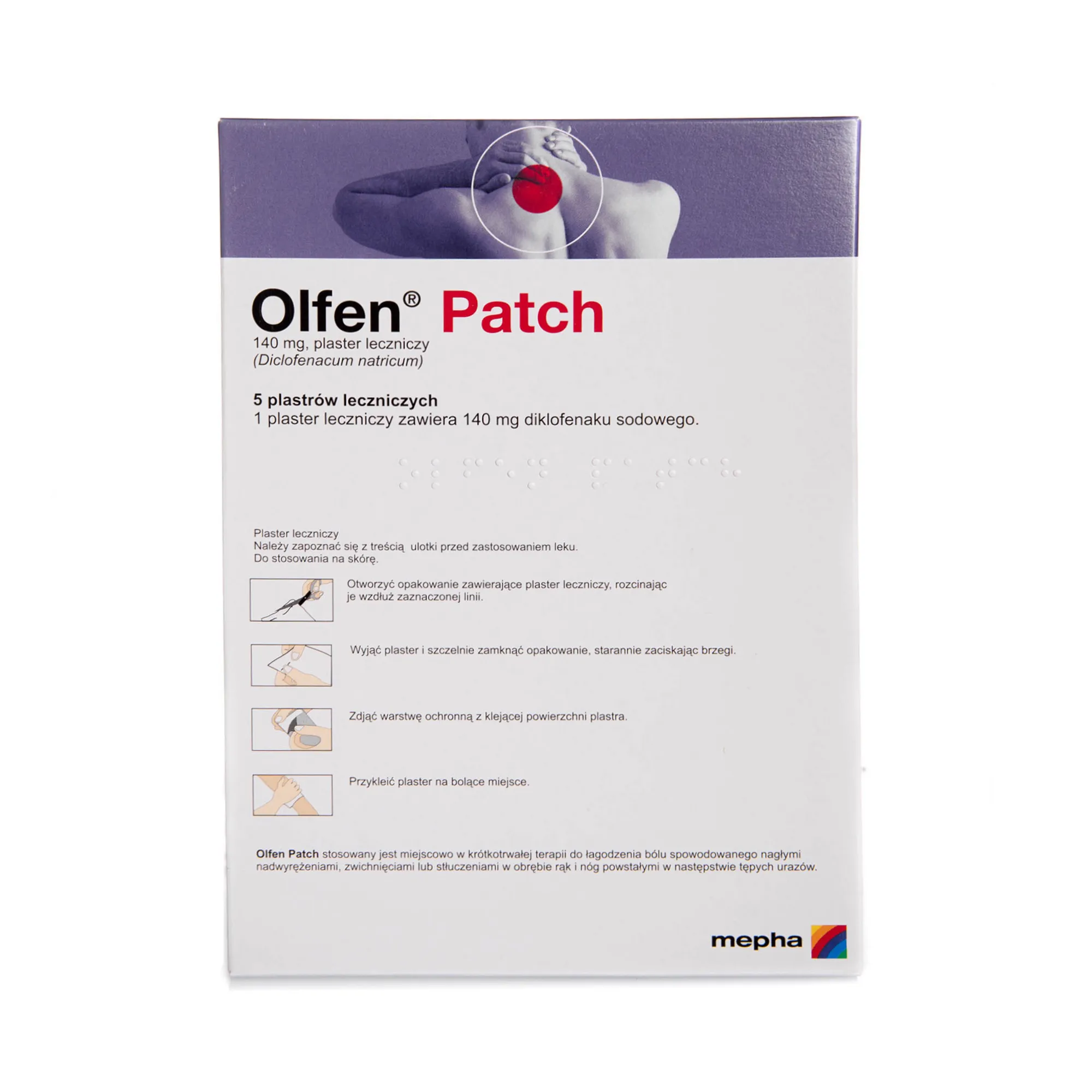 Olfen Patch 140 mg, plaster leczniczy, 5 plastrów