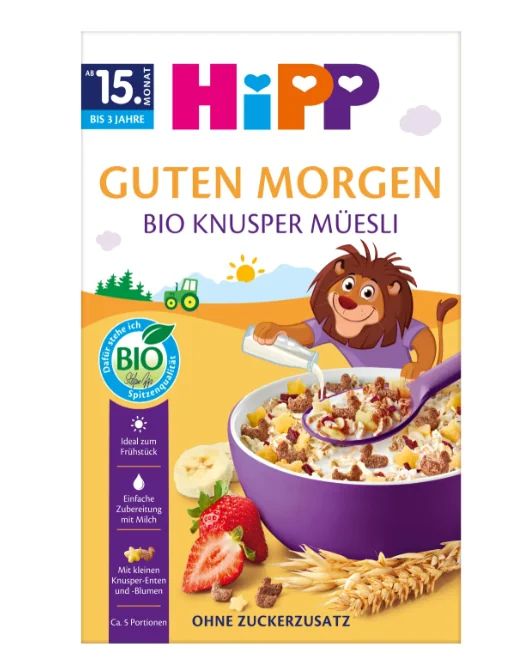 HiPP BIO chrupiące musli z bananami i truskawkami, 200 g