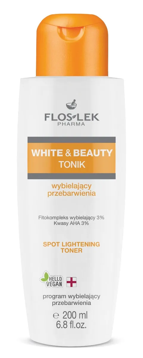 Floslek White and Beauty, tonik wybielający przebarwienia, 200 ml