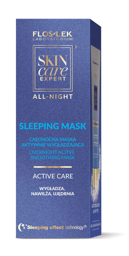 Flos-Lek Skin Care Expert All-Night, Sleeping Mask, całonocna maska aktywnie wygładzająca, 75 ml